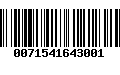 Código de Barras 0071541643001