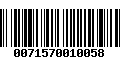 Código de Barras 0071570010058