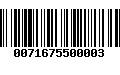 Código de Barras 0071675500003