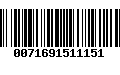 Código de Barras 0071691511151