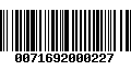 Código de Barras 0071692000227