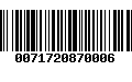 Código de Barras 0071720870006