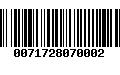 Código de Barras 0071728070002