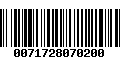 Código de Barras 0071728070200