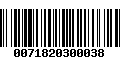 Código de Barras 0071820300038