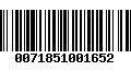 Código de Barras 0071851001652