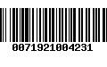 Código de Barras 0071921004231