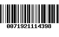 Código de Barras 0071921114398