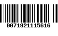 Código de Barras 0071921115616