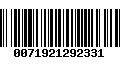 Código de Barras 0071921292331