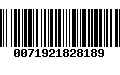 Código de Barras 0071921828189