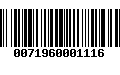 Código de Barras 0071960001116