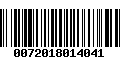 Código de Barras 0072018014041