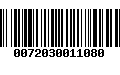 Código de Barras 0072030011080