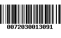 Código de Barras 0072030013091