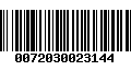 Código de Barras 0072030023144