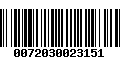 Código de Barras 0072030023151