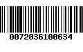 Código de Barras 0072036100634