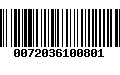 Código de Barras 0072036100801