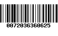 Código de Barras 0072036360625