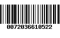 Código de Barras 0072036610522