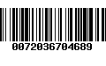 Código de Barras 0072036704689