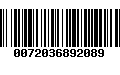 Código de Barras 0072036892089