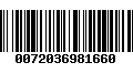 Código de Barras 0072036981660