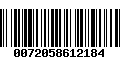 Código de Barras 0072058612184