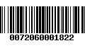 Código de Barras 0072060001822