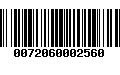 Código de Barras 0072060002560