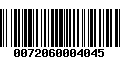 Código de Barras 0072060004045