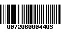 Código de Barras 0072060004403