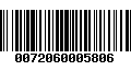 Código de Barras 0072060005806