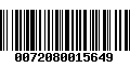 Código de Barras 0072080015649