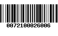 Código de Barras 0072100026006