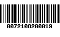 Código de Barras 0072108200019