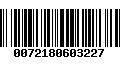 Código de Barras 0072180603227