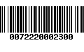 Código de Barras 0072220002300