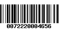 Código de Barras 0072220004656