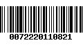 Código de Barras 0072220110821