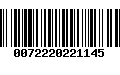 Código de Barras 0072220221145