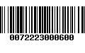 Código de Barras 0072223000600