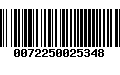 Código de Barras 0072250025348