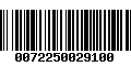 Código de Barras 0072250029100