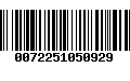 Código de Barras 0072251050929