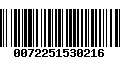 Código de Barras 0072251530216