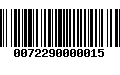 Código de Barras 0072290000015