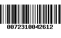 Código de Barras 0072310042612