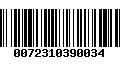 Código de Barras 0072310390034